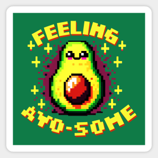 8-Bit Avocado Design - Positive, Playful Pixel Art Sticker